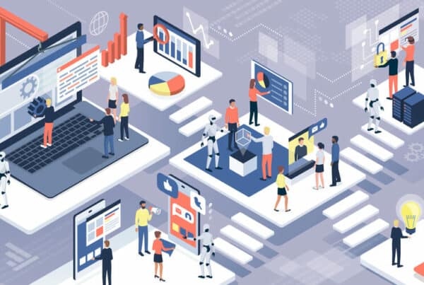 Business people, developers and designers working together with computers - Texas Web Design