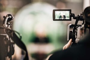 taking a testimonial video of customer