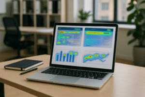 Heatmaps on laptop screen