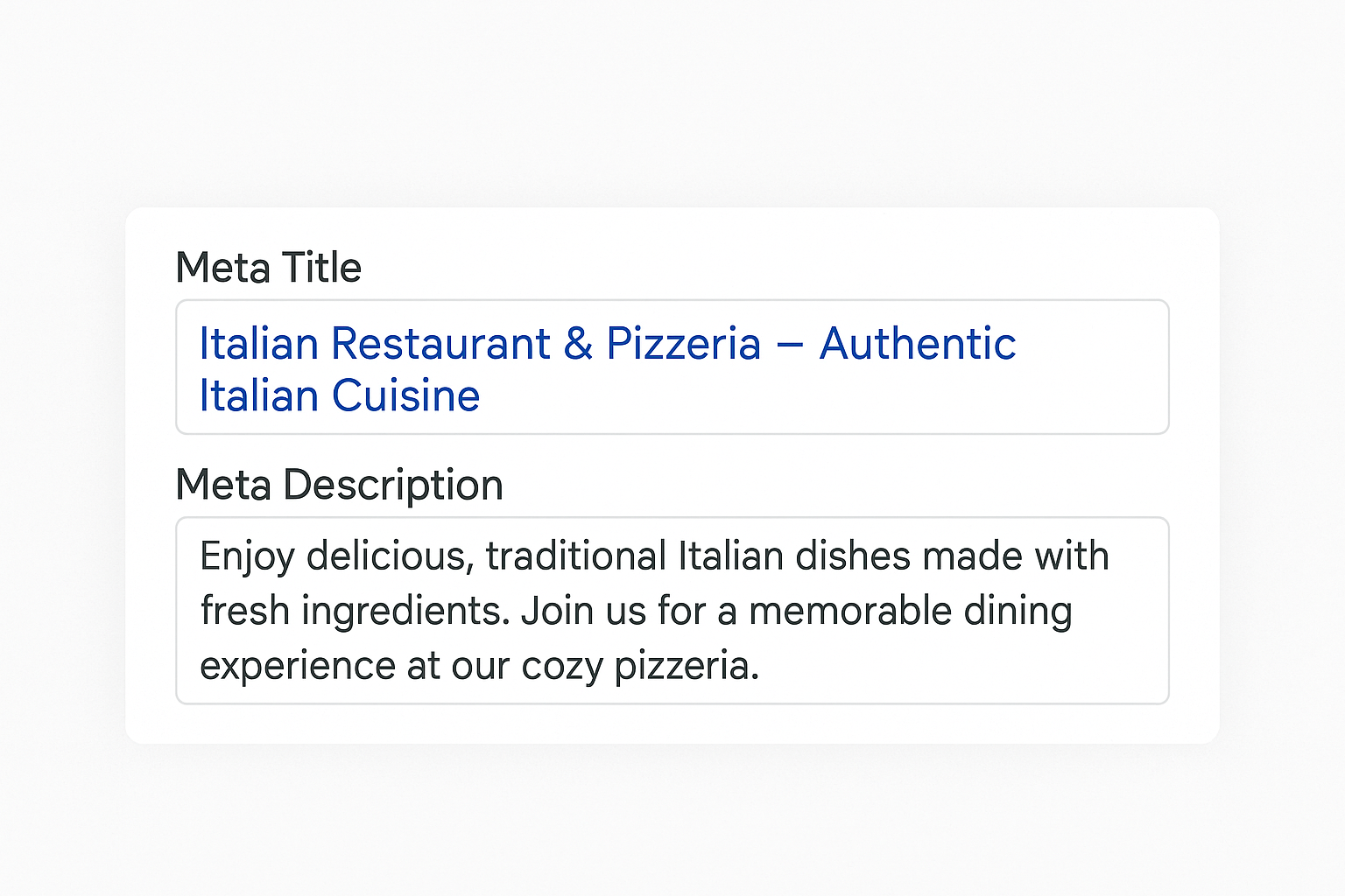 Meta Title and Meta Description