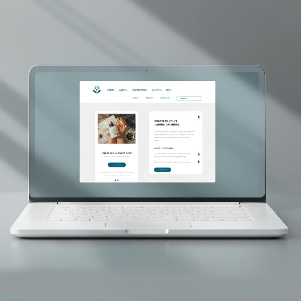 Laptop with a conversion friendly website on screen