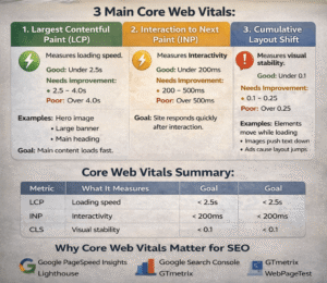 3 main core web vitals