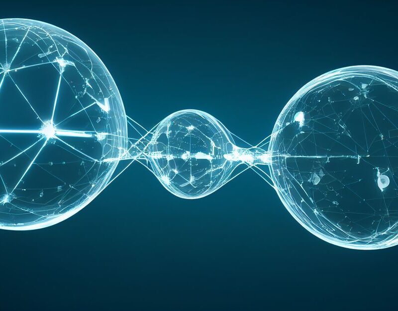 Glowing connected network spheres, representing how AI search engines link the sources they cite